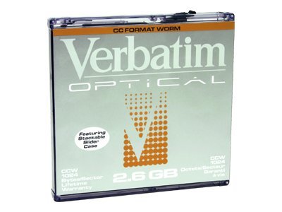 VERBATIM 91412 2.6GB 1024B/5.25" CC FORMAT WORM OPTICAL DISK